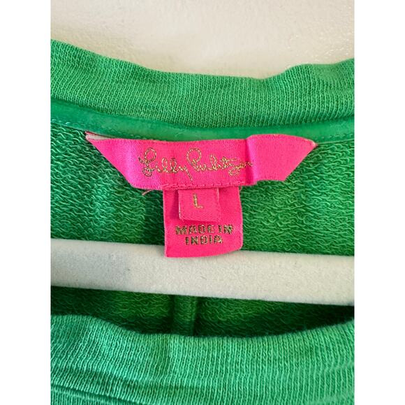 Lilly Pulitzer Womens Jasona Eyelet Long Sleeve Cabana Green Shift Dress Large - Picture 4 of 7